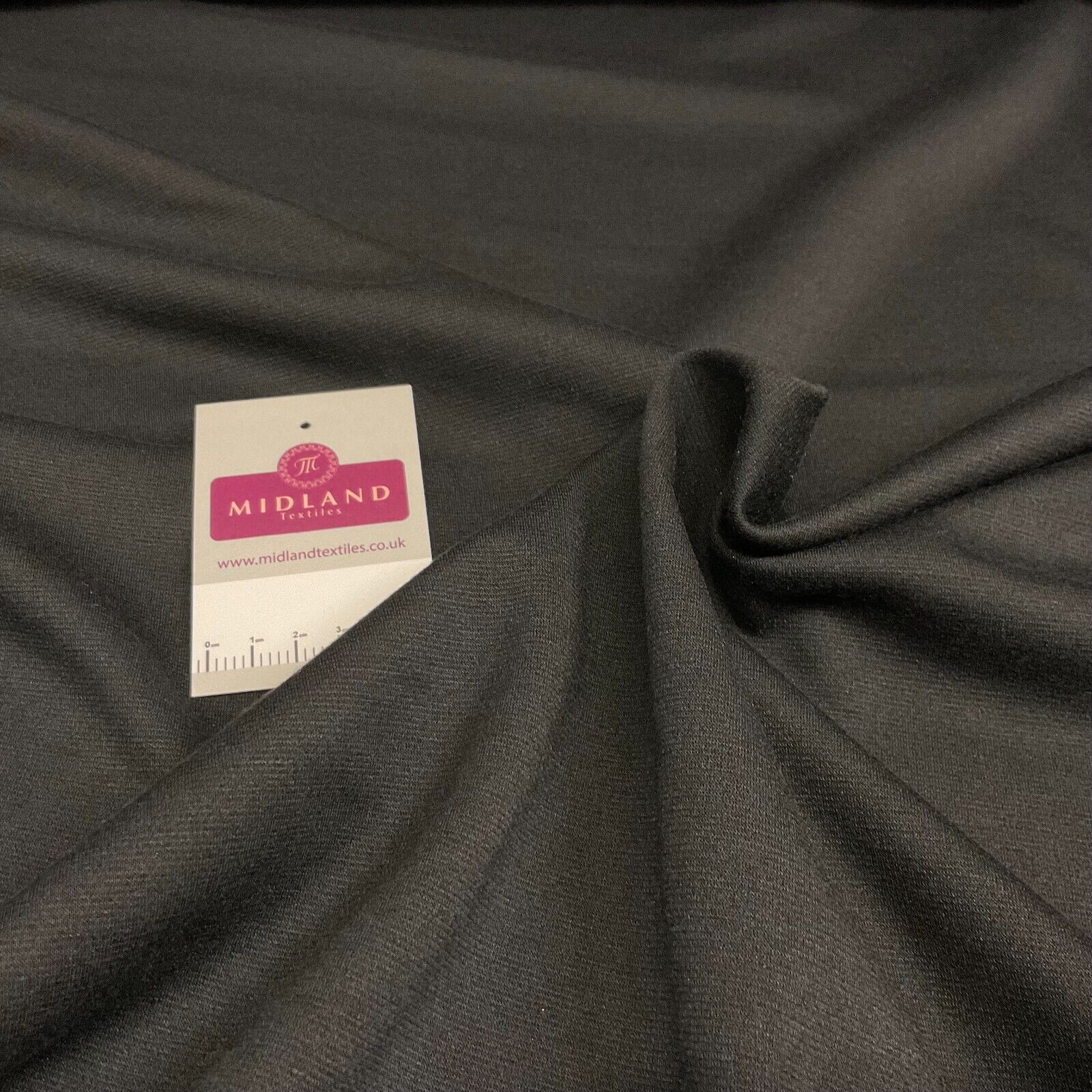 Plain Black Poly stretch Ponte roma dress Fabric 150 cm M1694