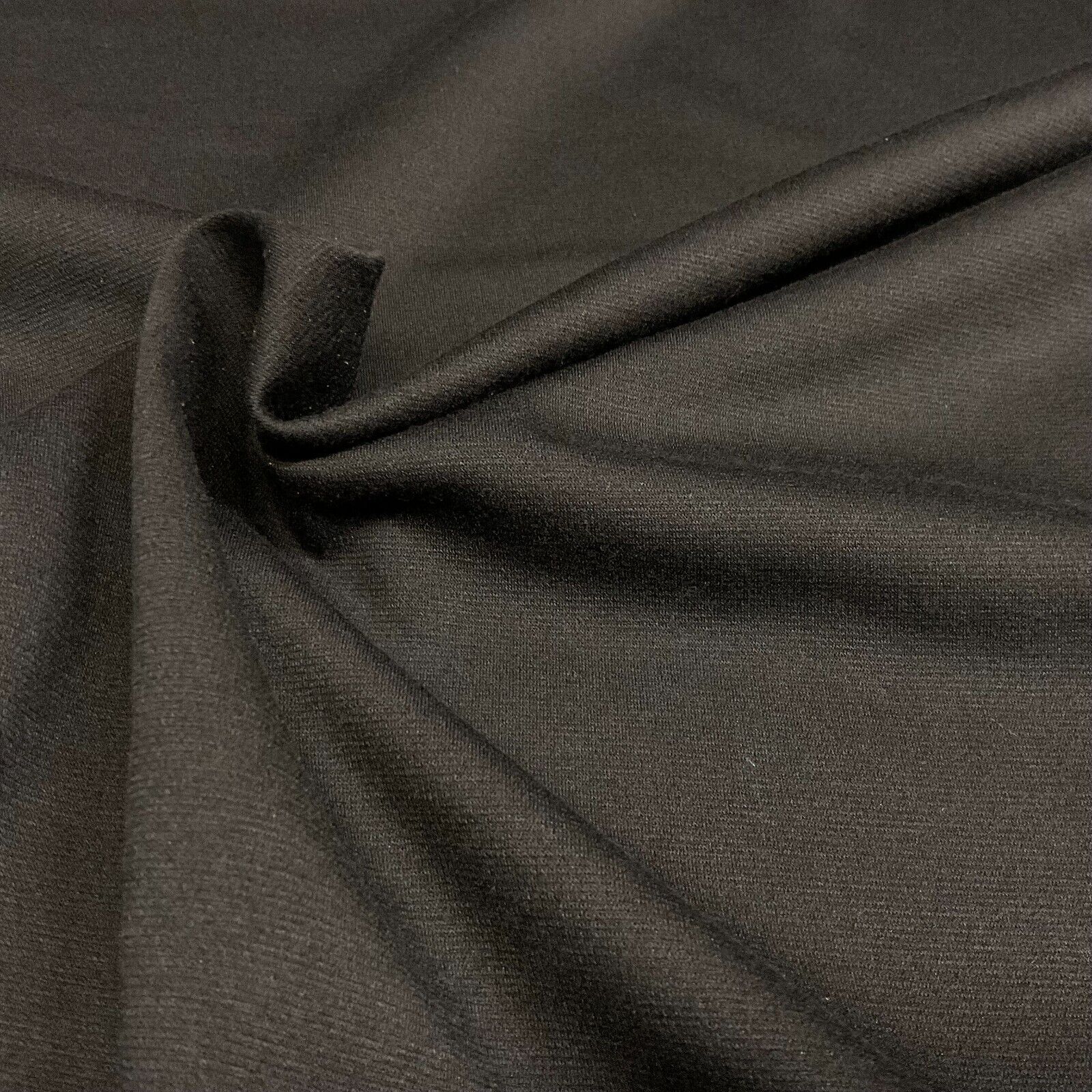 Plain Black Poly stretch Ponte roma dress Fabric 150 cm M1694