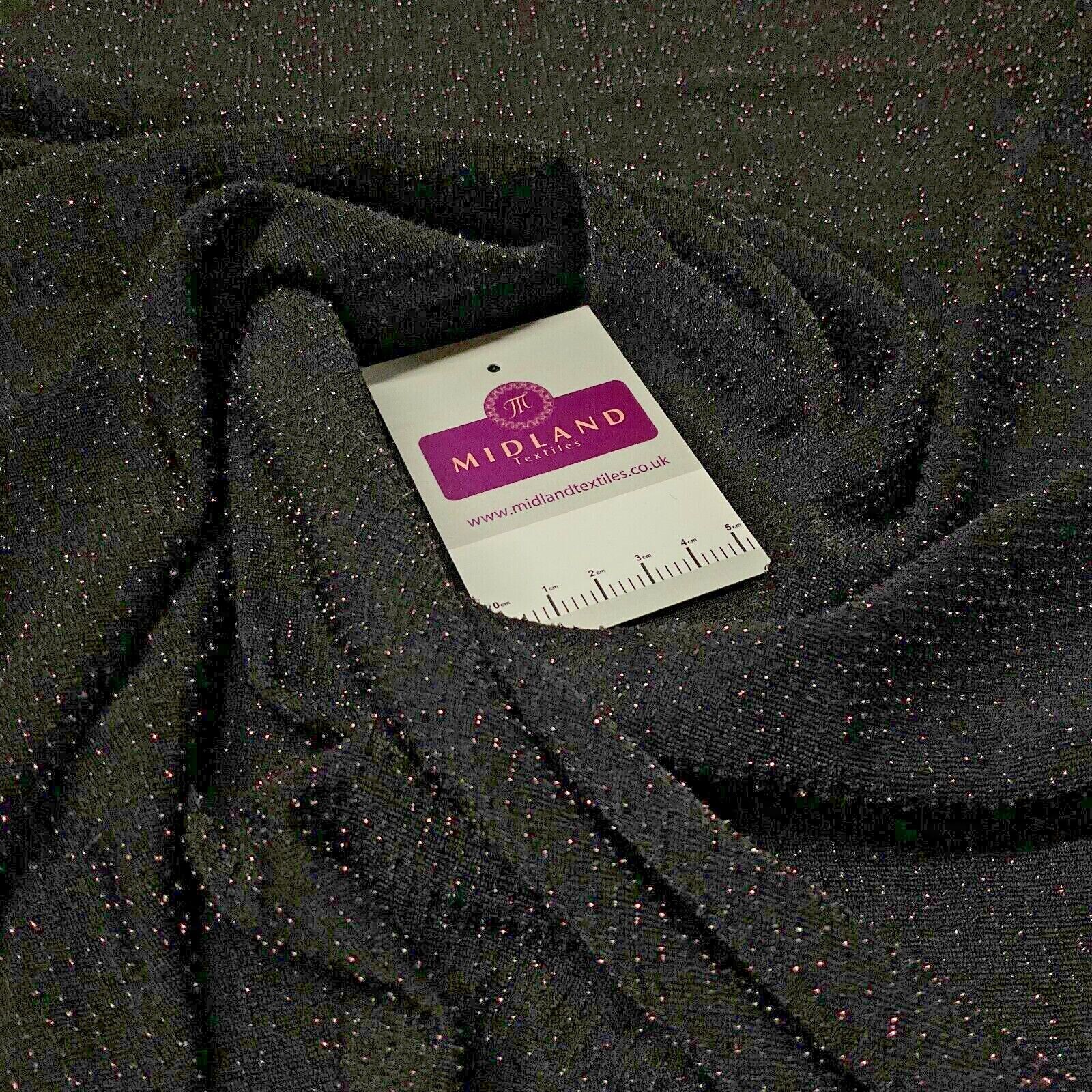 Black Rose Pink Jersey Shimmer Lurex 2 Way Stretch Dress Fabric M1721