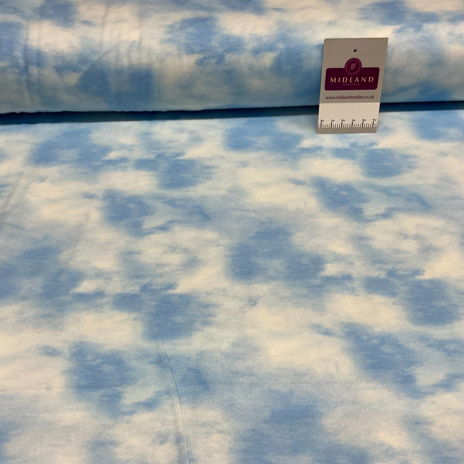 Tie Dye Clouds cotton stretch jersey dress fabric M1712