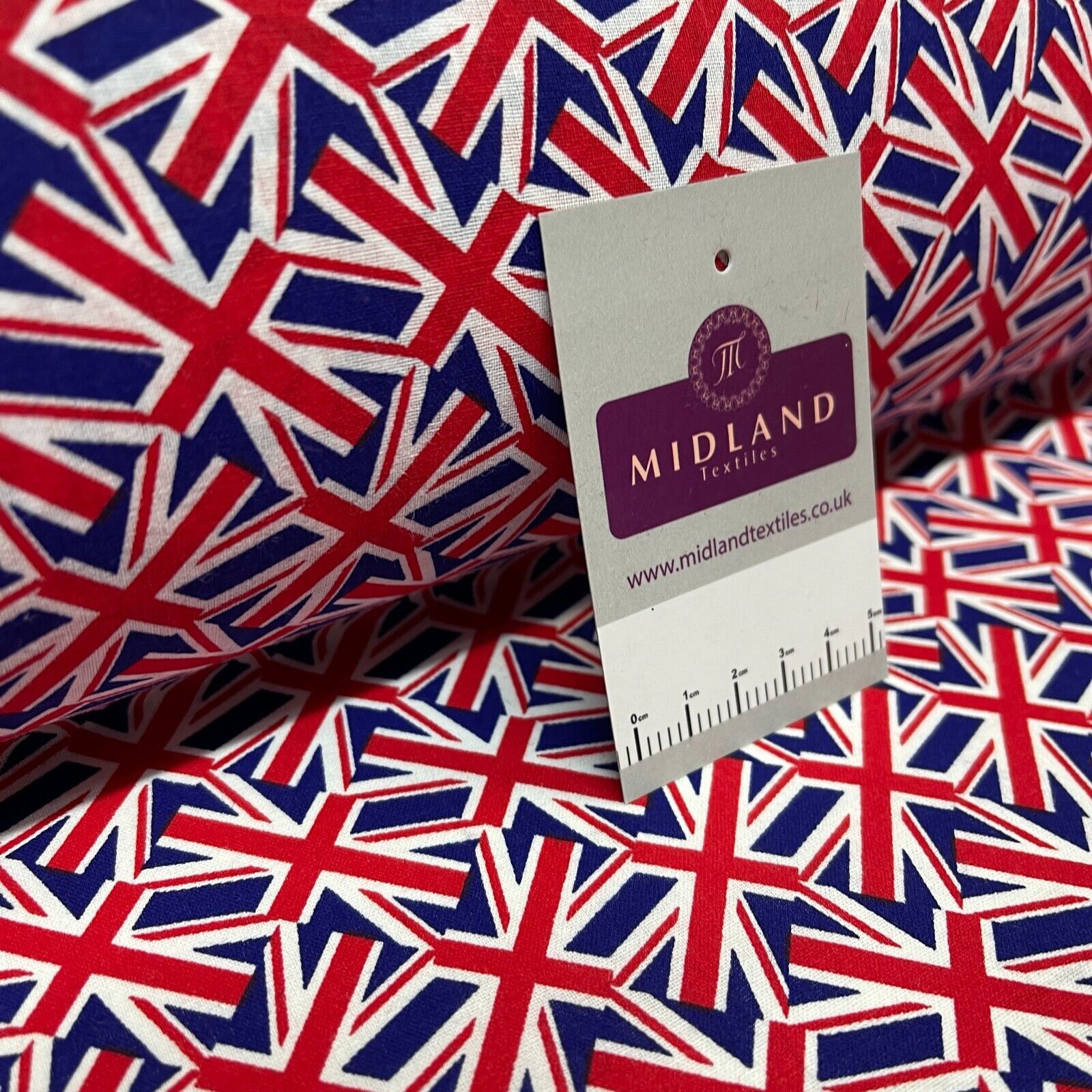British Flag Coronation Theme 100% cotton printed fabric M1723