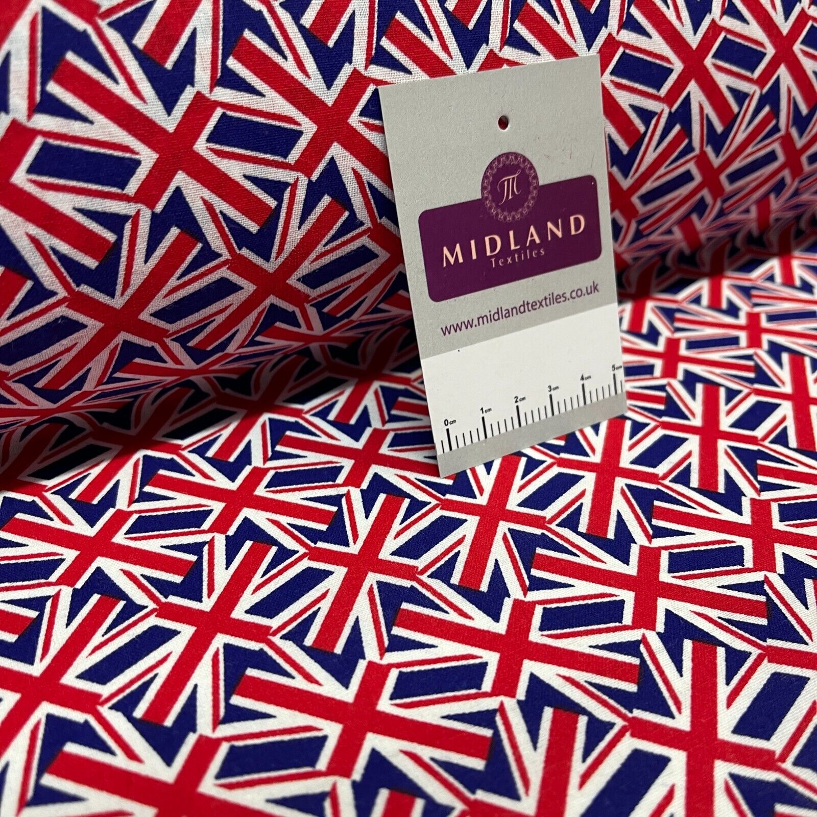 British Flag Coronation Theme 100% cotton printed fabric M1723