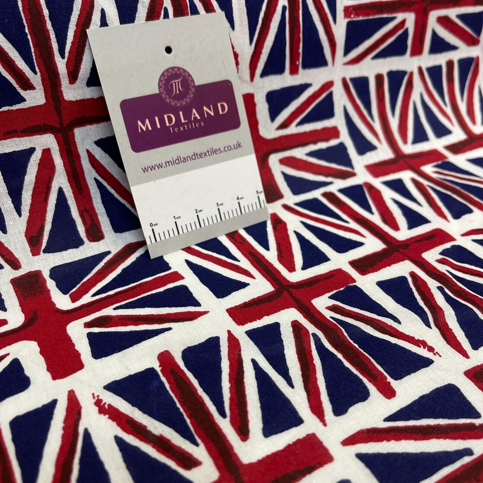 British Flag Coronation Theme 100% cotton printed fabric M1723