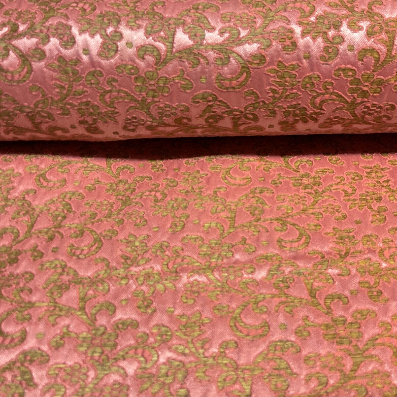 Rose Pink Firm Floral banarsi Brocade waistcoat Fabric 150 cm M1387-2 Mtex