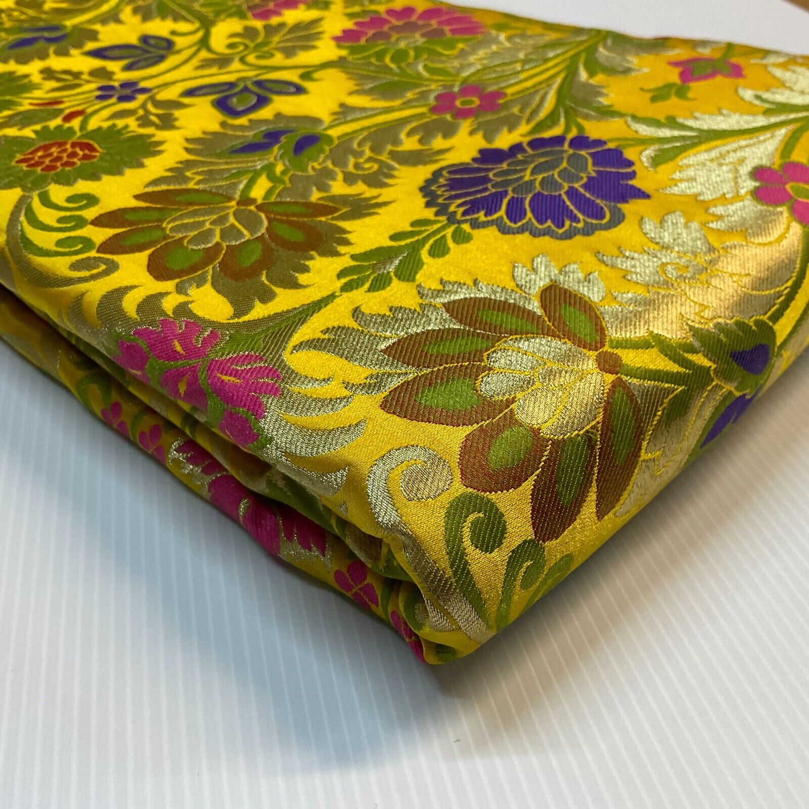 Large Floral Silk Kingkhab wedding Brocade Fabric 111cm wide M1732