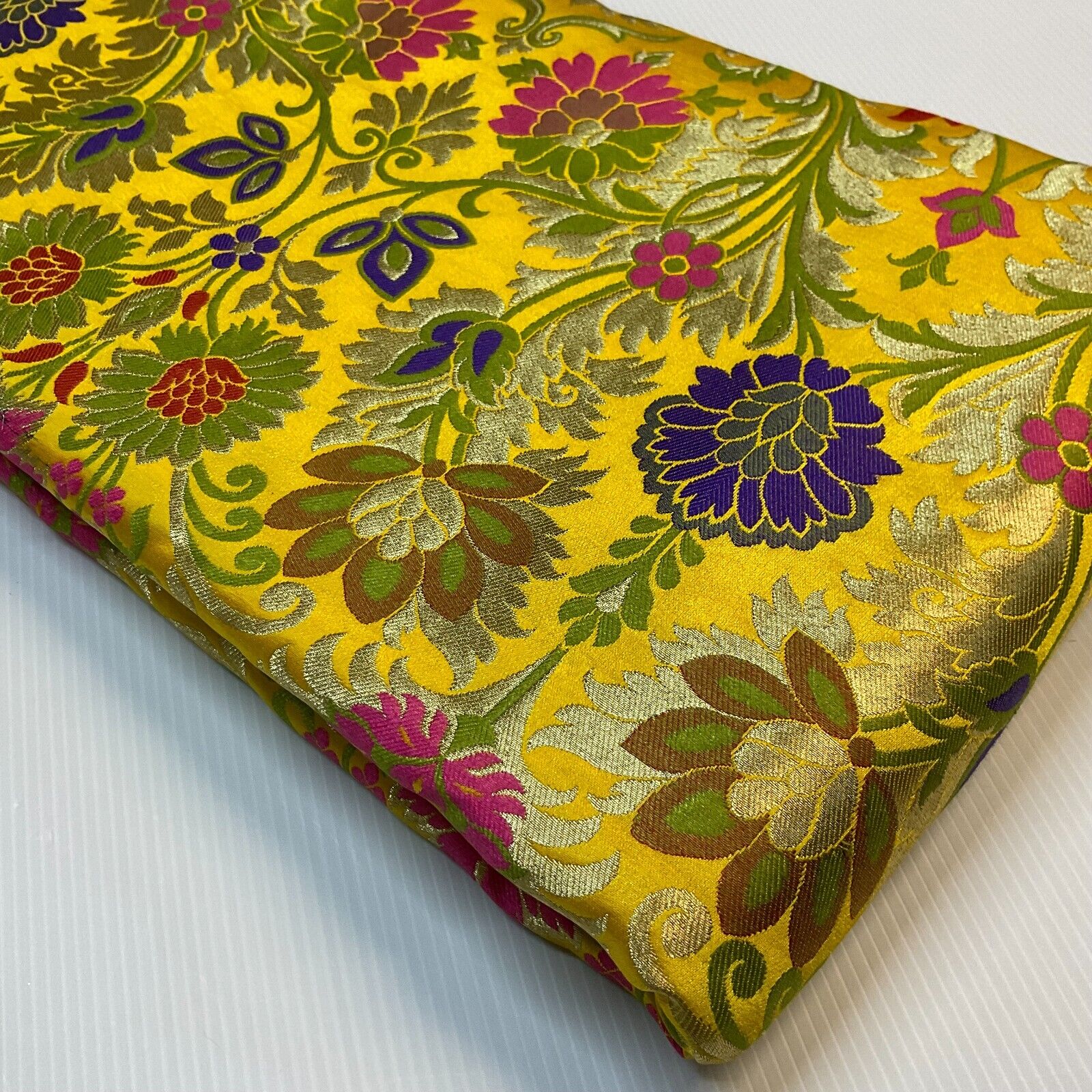 Large Floral Silk Kingkhab wedding Brocade Fabric 111cm wide M1732