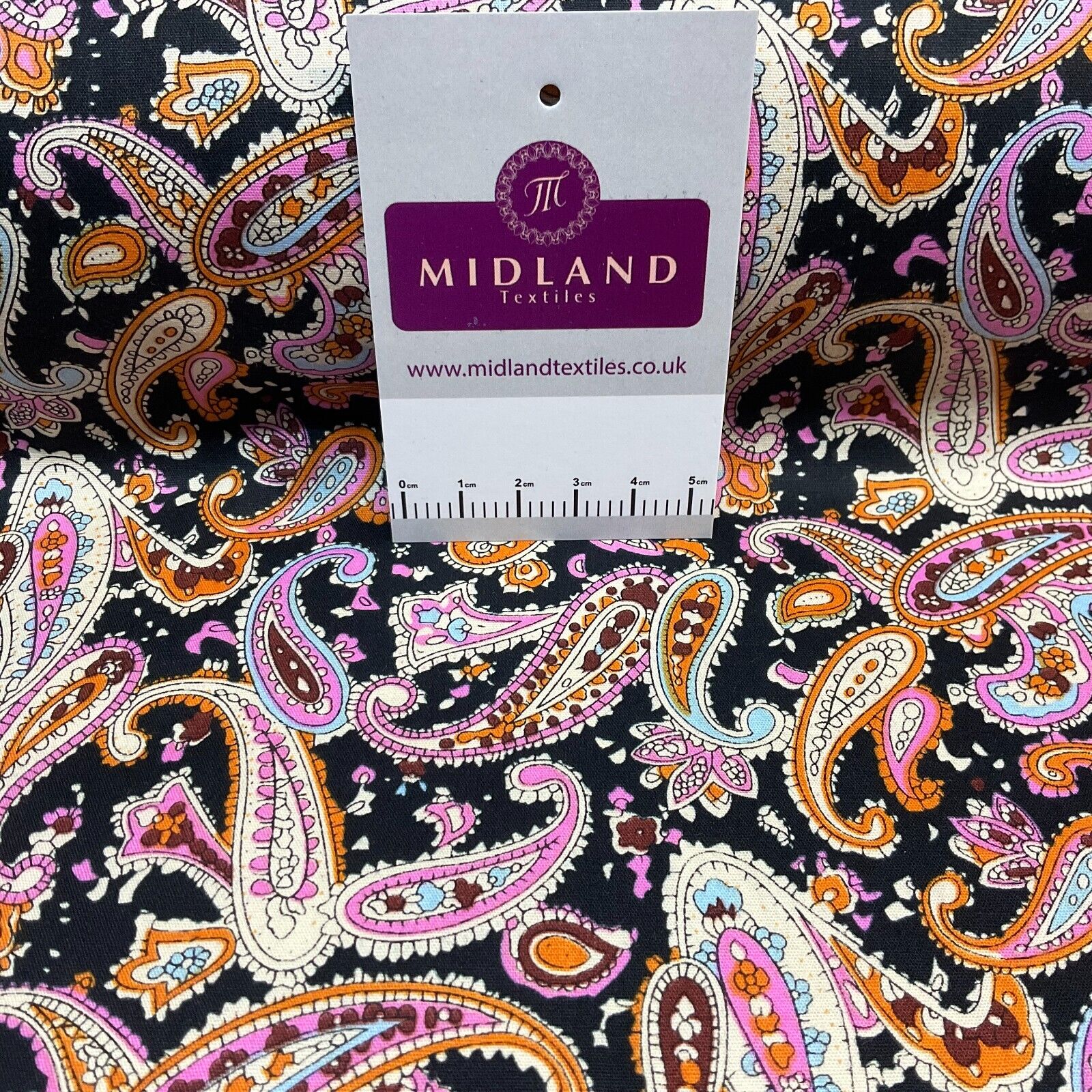 Paisley 100% cotton printed dress craft fabric 150cm wide M1736