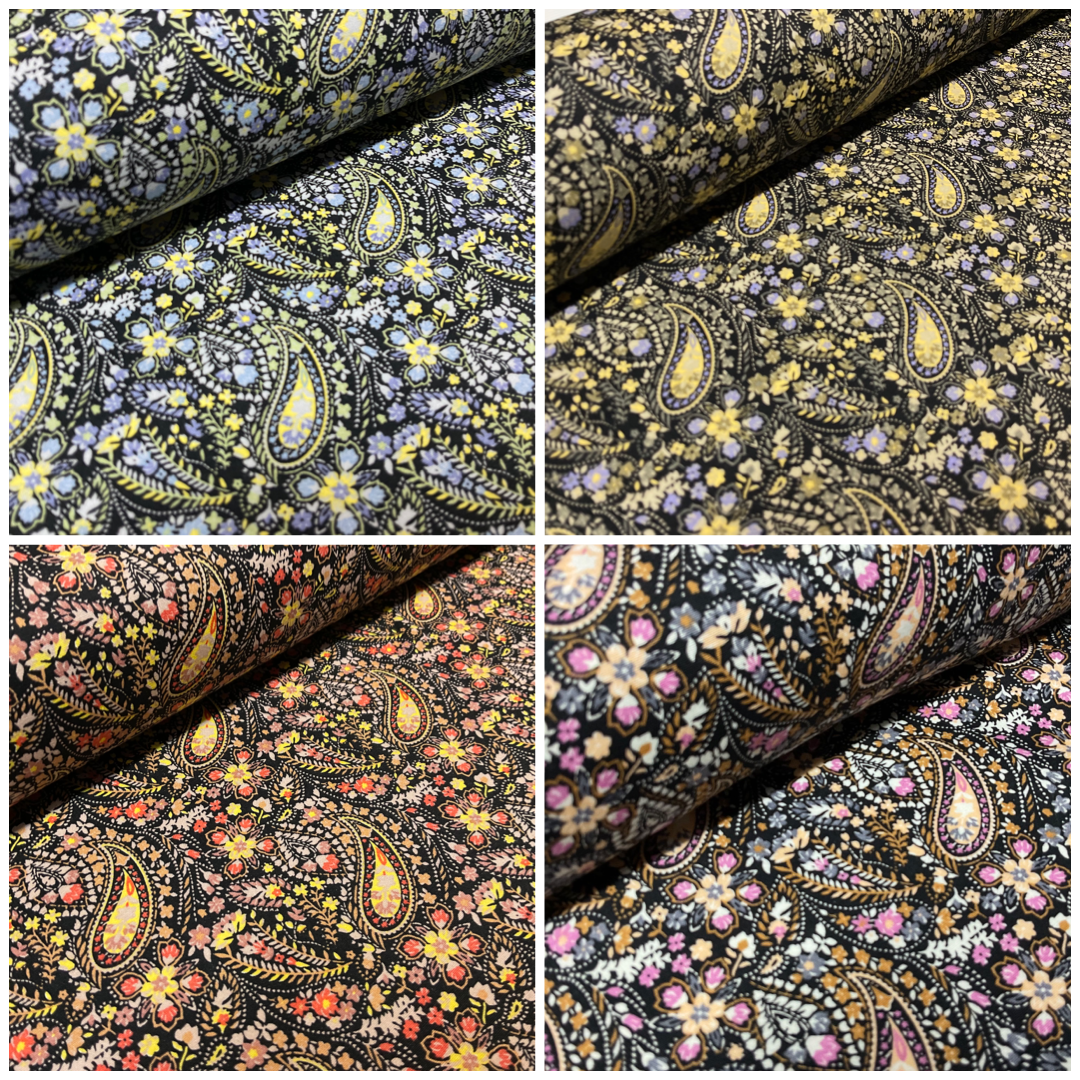 Vintage Paisley 100% cotton Poplin printed dress craft fabric 112cm wide M1744