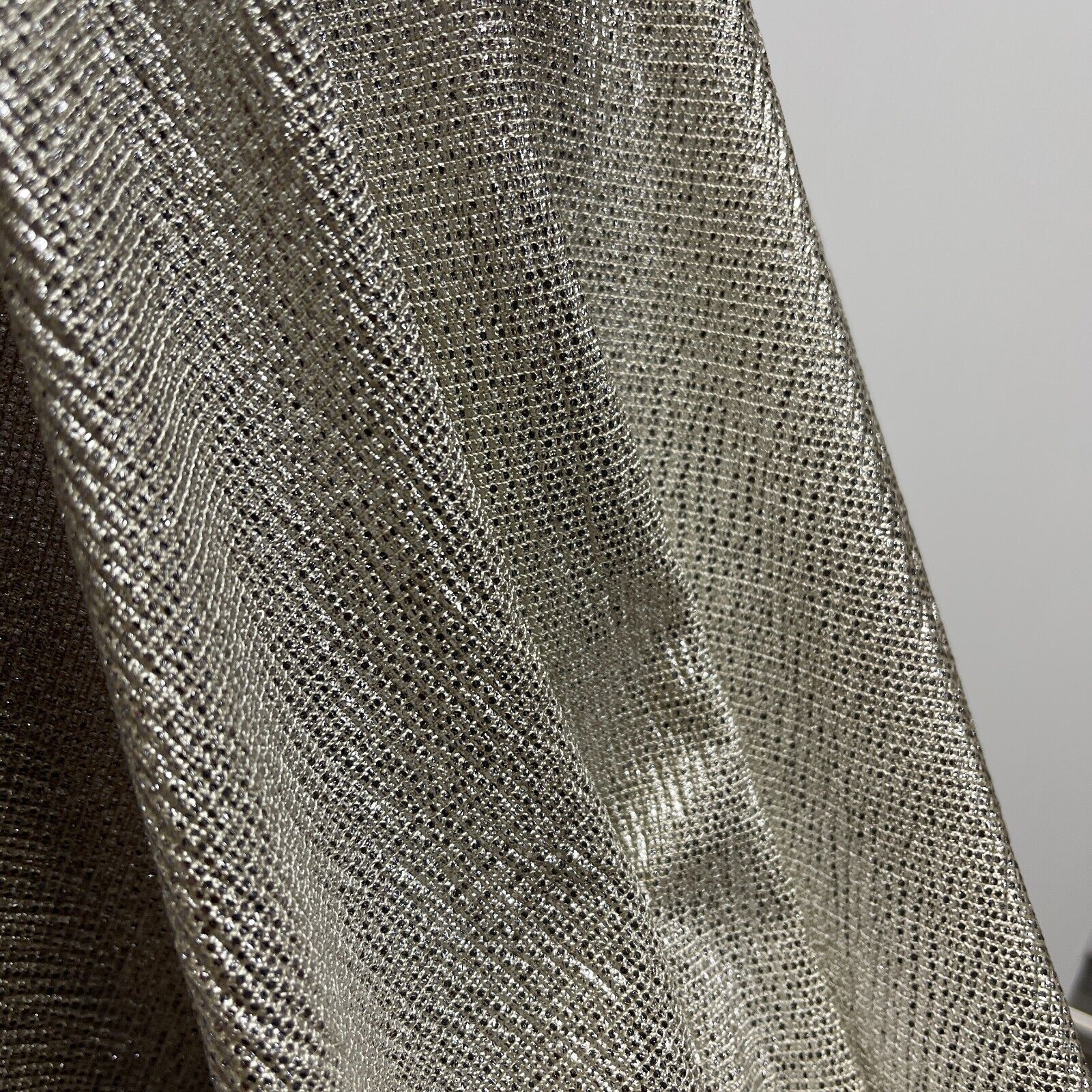 Jersey Foil Silver On Cream One way stretch Hologram Textured dress fabric M1740