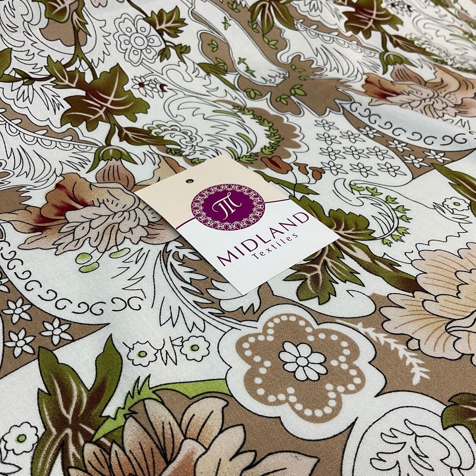 Large Floral Poplin Viscose printed dress craft fabric M1752