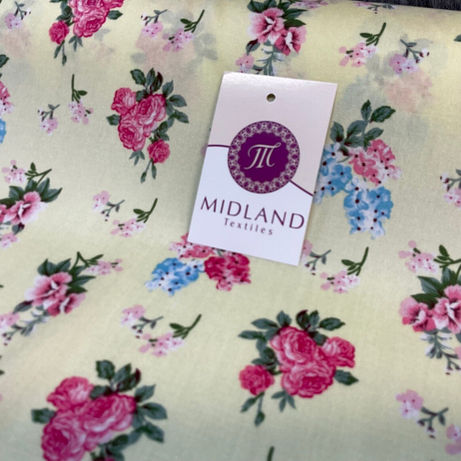 Rose Vintage Floral Poplin Viscose printed Dressmaking fabric M1754