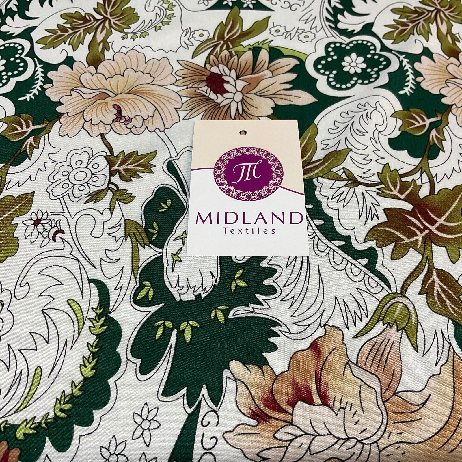 Large Floral Poplin Viscose printed dress craft fabric M1752