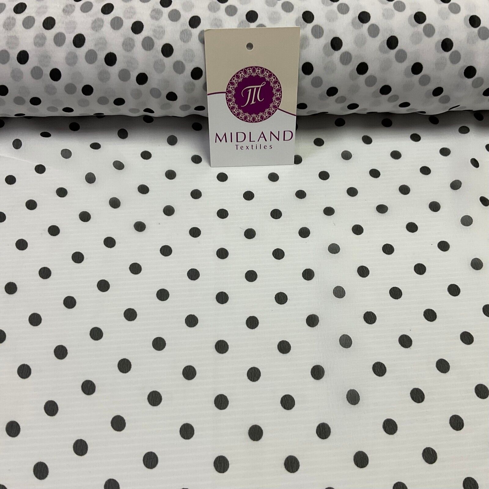 Polka Dot Spot Sheer, Flowy dress blouse chiffon fabric 58 inches wide M1748