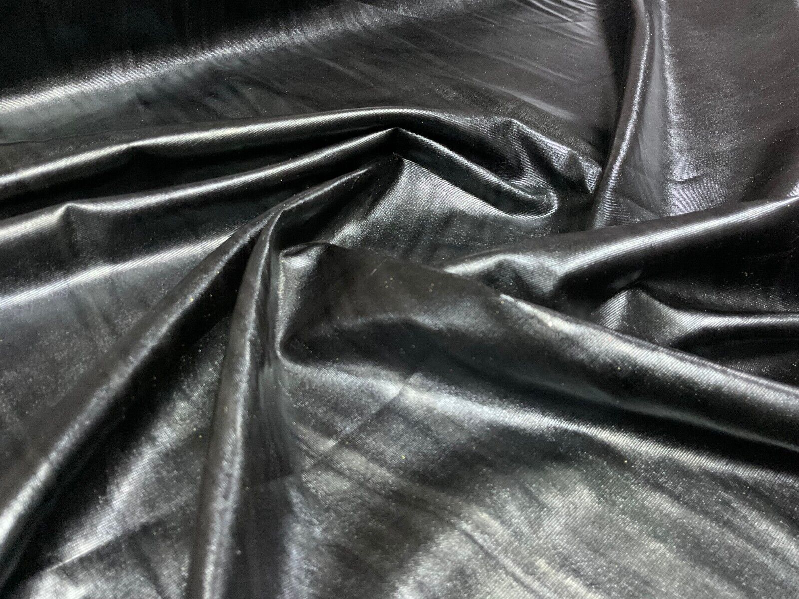 Black Stretch Jersey Legging Metallic Foil Polyester Mix Dress Fabric M1787