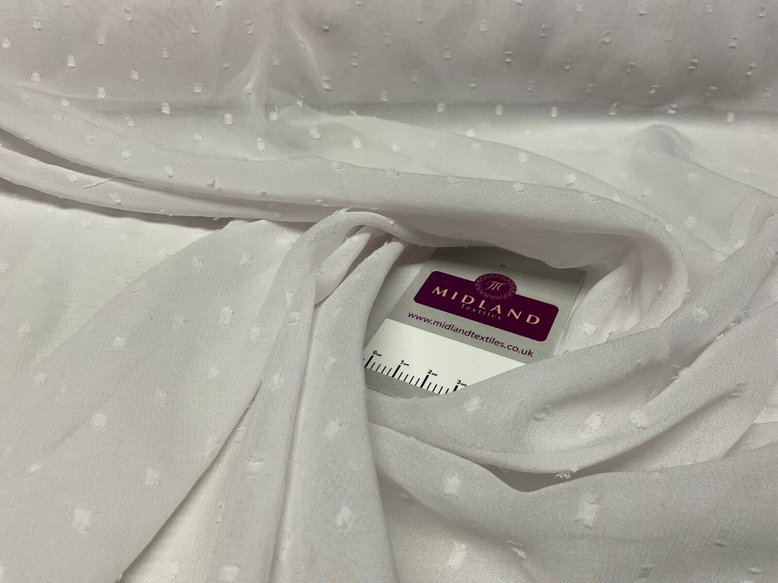 White Dobby Chiffon lightweight fabric ideal for scarfs 110cm wide M1788
