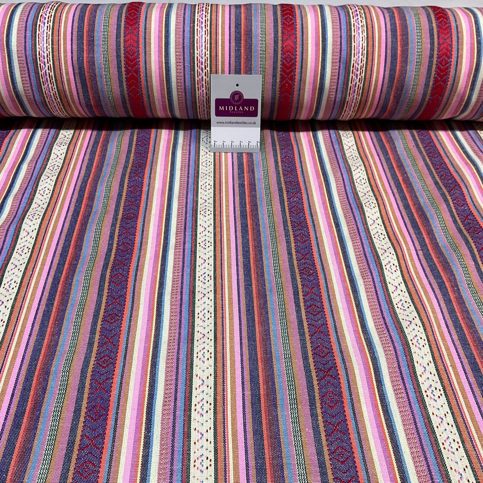 Mexicana Striped Tapestry Upholstery Furniture Curtain cushion fabric M1792