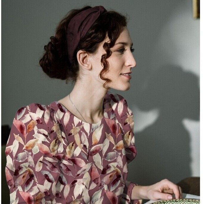 Fine Poplin 100% Cotton Leaves printed dress skirt Fabric M1803