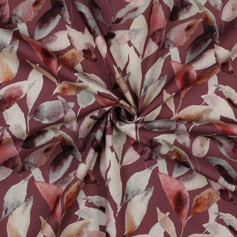 Fine Poplin 100% Cotton Leaves printed dress skirt Fabric M1803