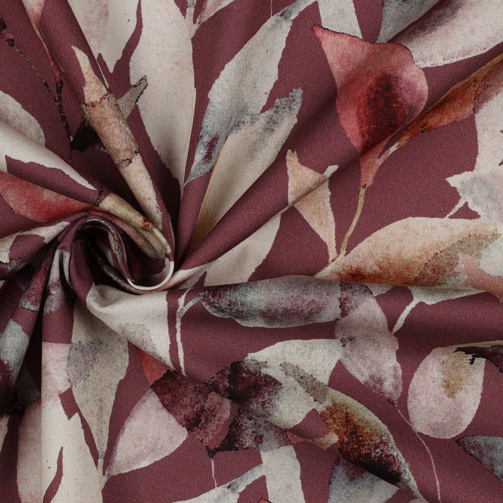 Fine Poplin 100% Cotton Leaves printed dress skirt Fabric M1803