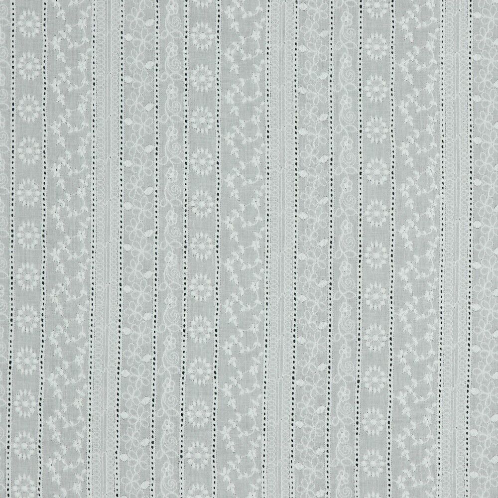 White Cotton Embroidery Summer breathability and comfort Dress fabric M1806