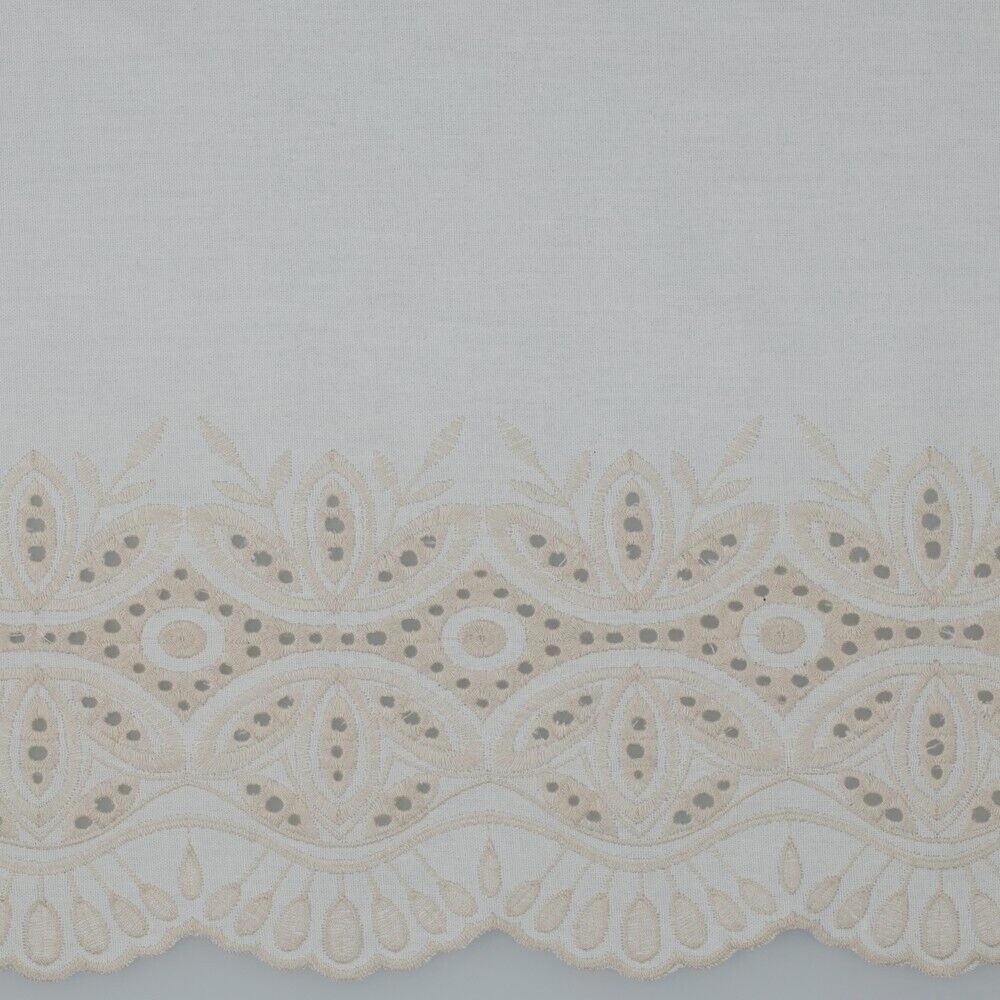 Linen embroidery one sided border trouser dress fabric M1815