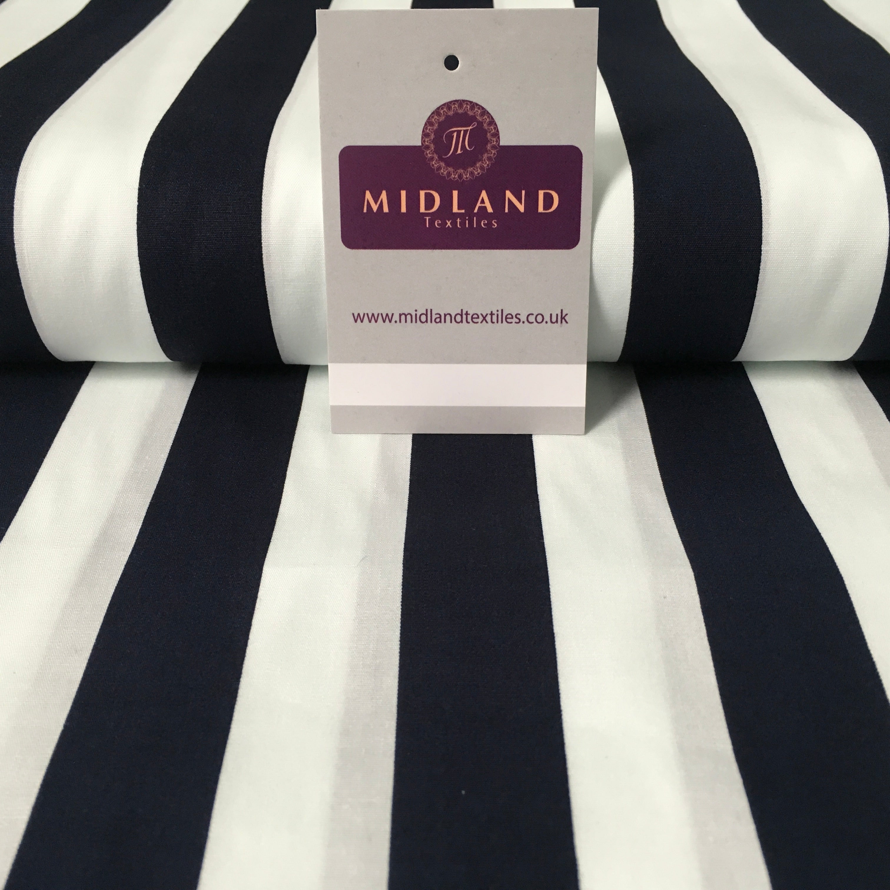 2.5cm Candy Stripped Cotton Poplin shirting, dress Fabric 44' wide MK898 Mtex