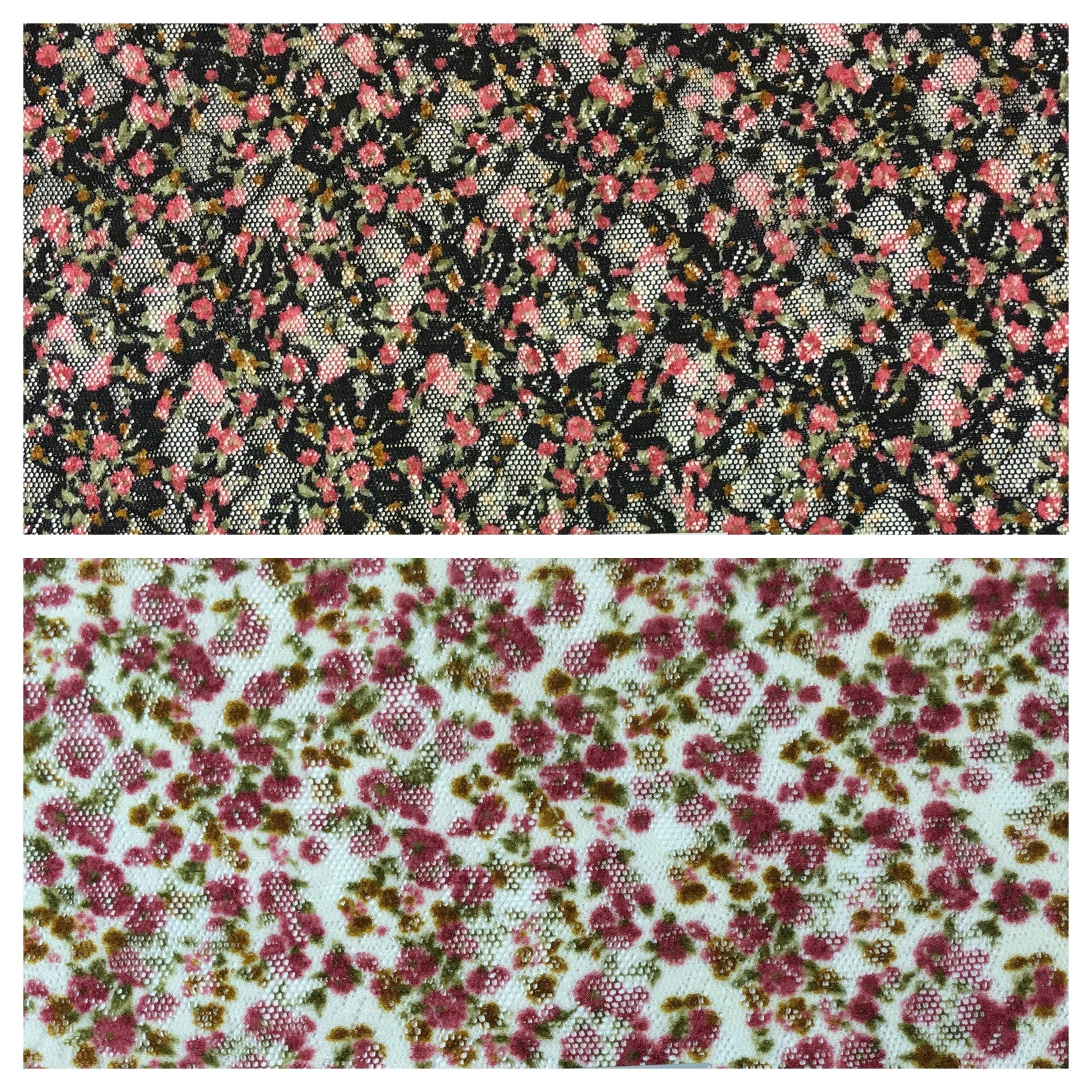 Vintage Ditsy Floral raschel stretch lace dress net fabric 55' Wide M645 Mtex - Midland Textiles & Fabric