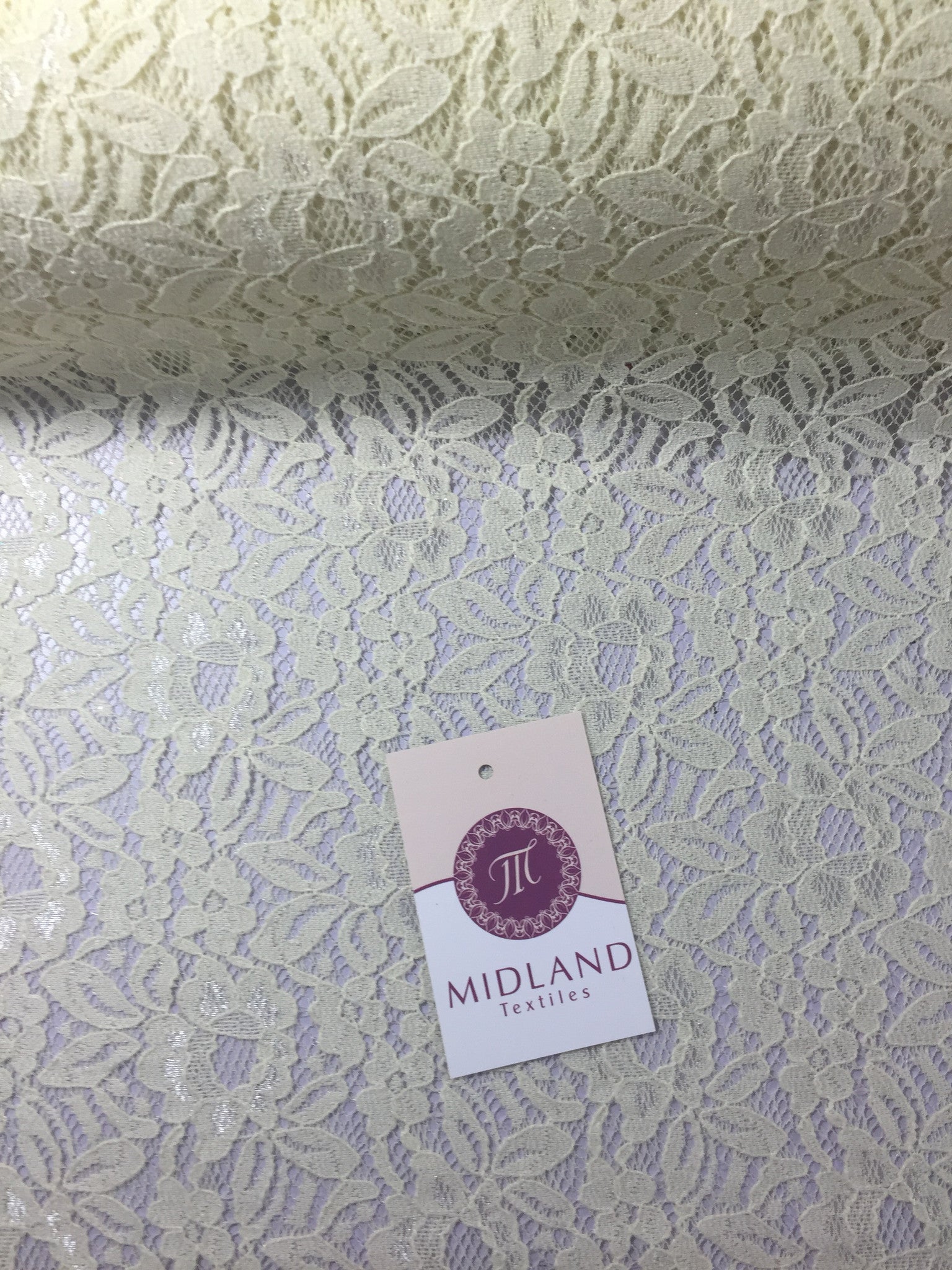 Floral Soft Lace Semi Transparent 4 way stretch Fabric 55" wide M186-14 Mtex - Midland Textiles & Fabric
