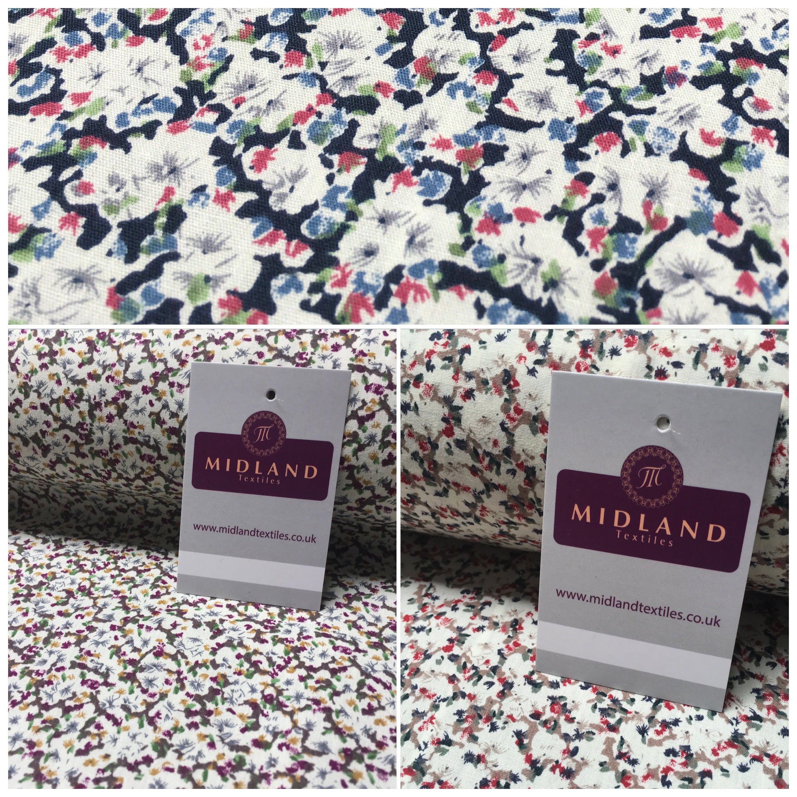 Small Floral Printed 100% Cotton Fabric 58' Wide Mtex MA914