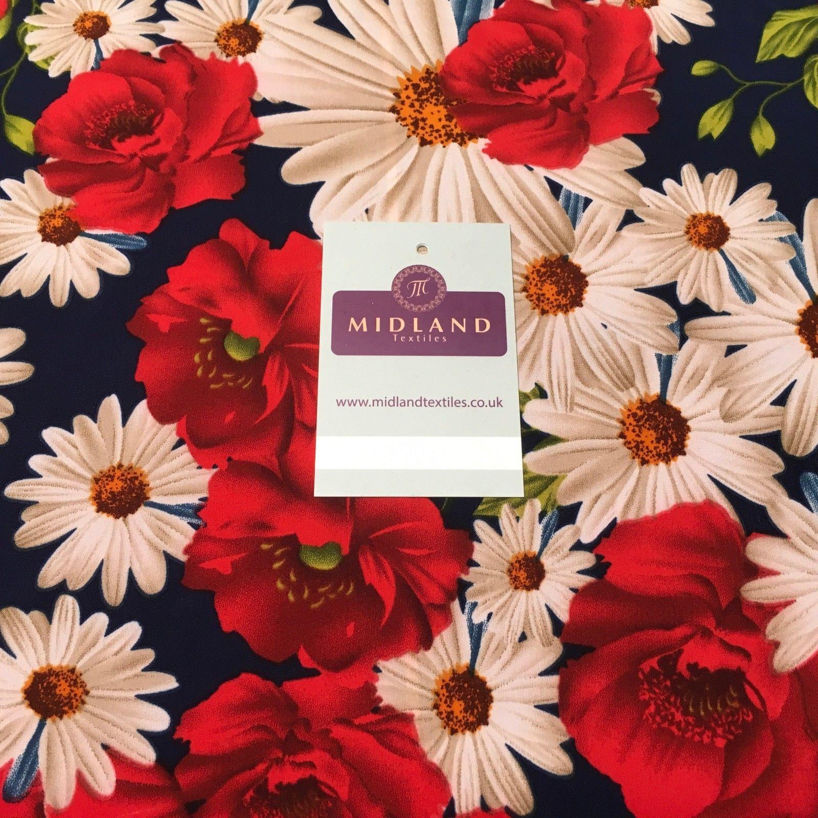 Floral Printed Peach Poly Spandex Luxury Feel dress fabric 55' Wide MD937 Mtex