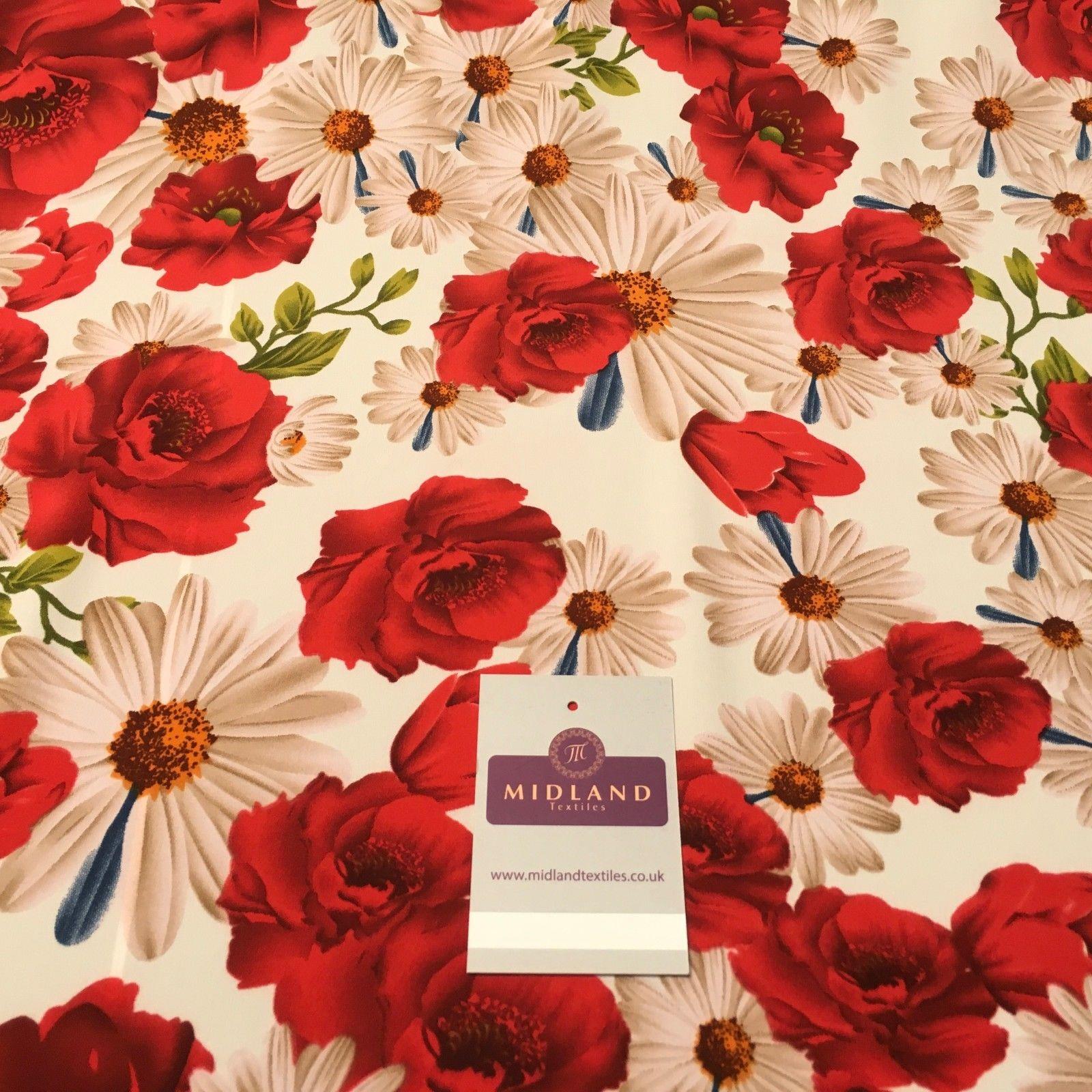 Floral Printed Peach Poly Spandex Luxury Feel dress fabric 55" Wide MD937 Mtex