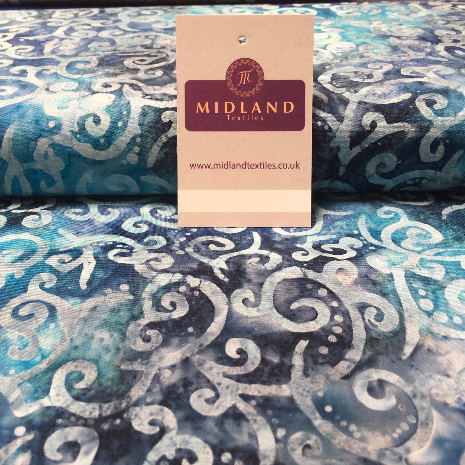 Bali Batik Swirls and dot Print 100% Cotton Patchwork fabric 44" Wide MK904