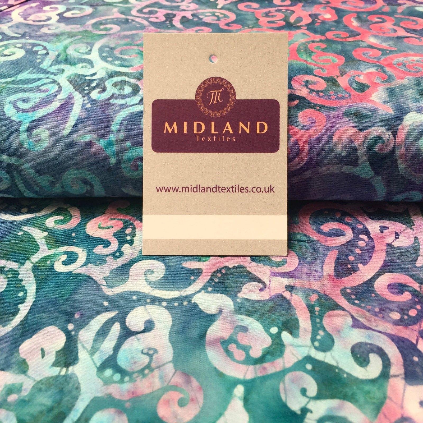 Bali Batik Swirls and dot Print 100% Cotton Patchwork fabric 44" Wide MK904