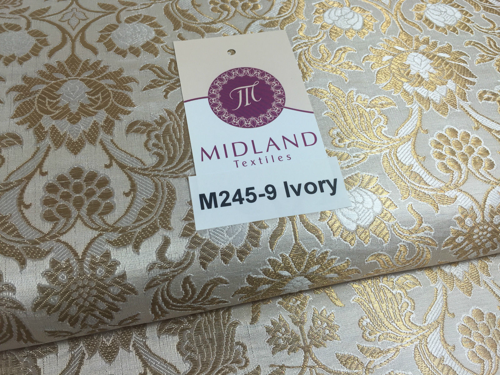 Indian Banarsi Gold Floral Faux Silk Brocade 43' Wide M245 Mtex