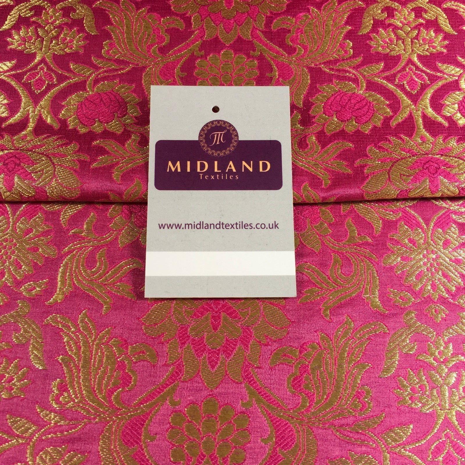 Indian Banarsi Gold Floral Faux Silk Brocade 43' Wide M245 Mtex