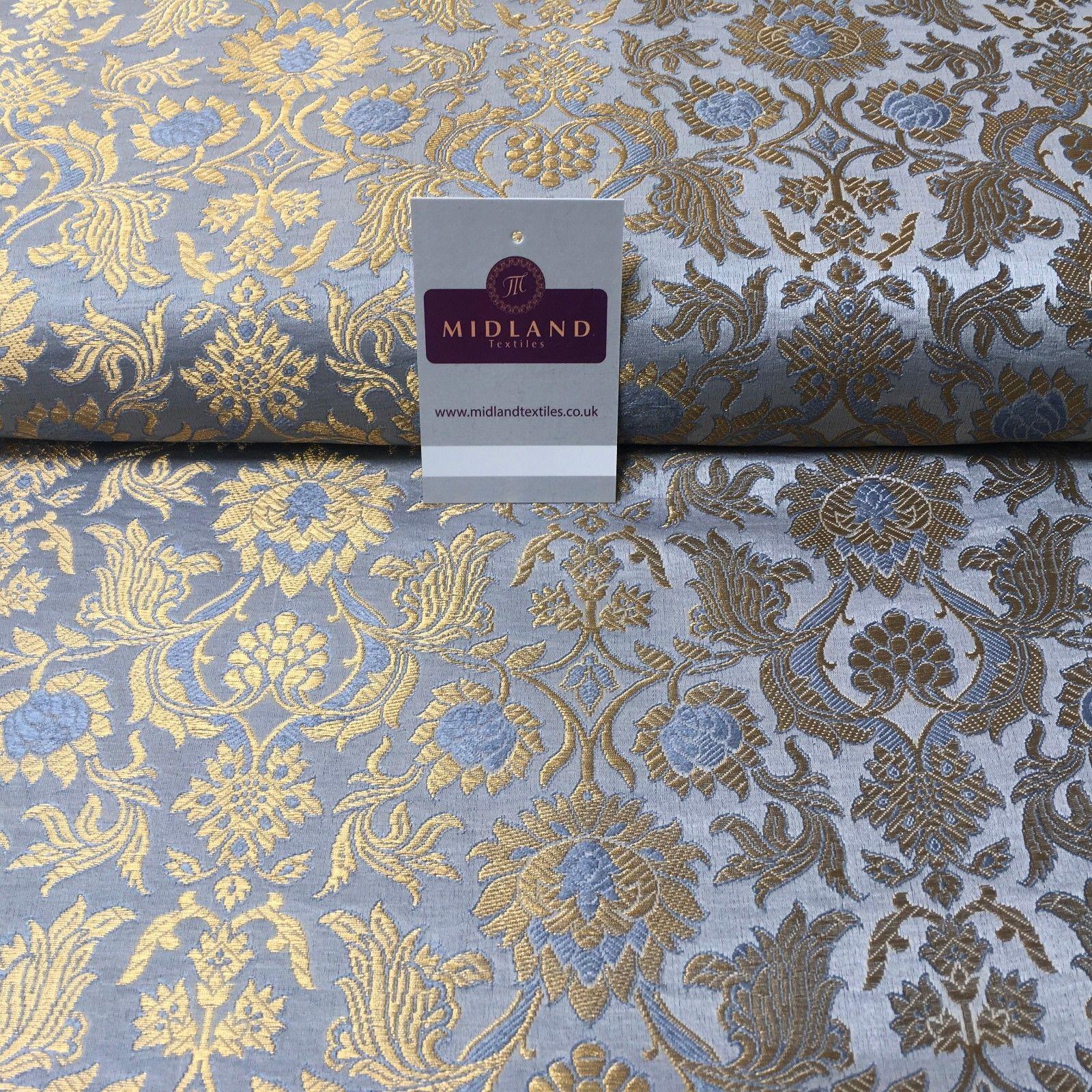 Indian Banarsi Gold Floral Faux Silk Brocade 43' Wide M245 Mtex