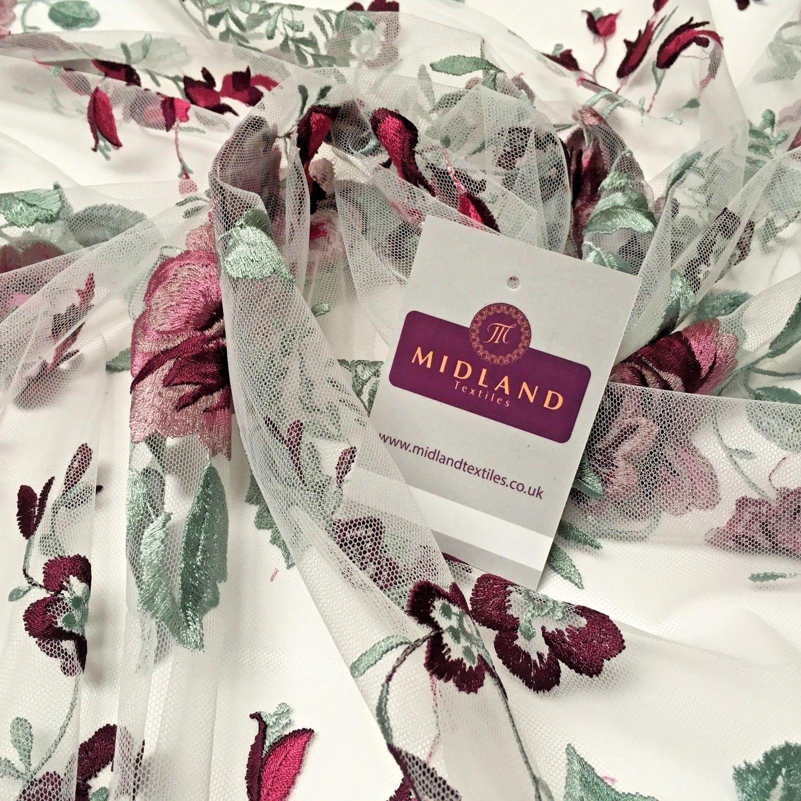 Floral Vintage embroidered elegant wedding dress net fabric  55" Wide MV985 Mtex