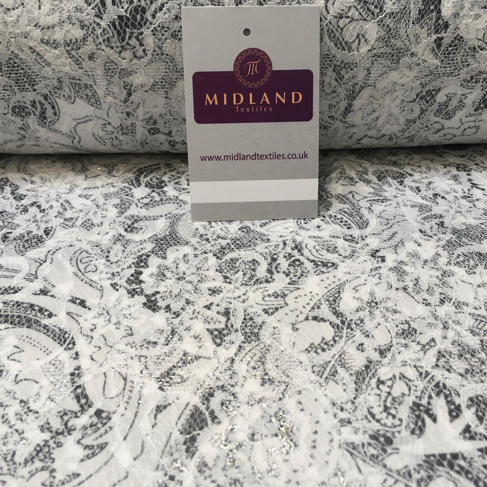 Metallic Paisley Jacquard Bonded Lace net Lycra Base Dress fabric 52' Wide MQ974