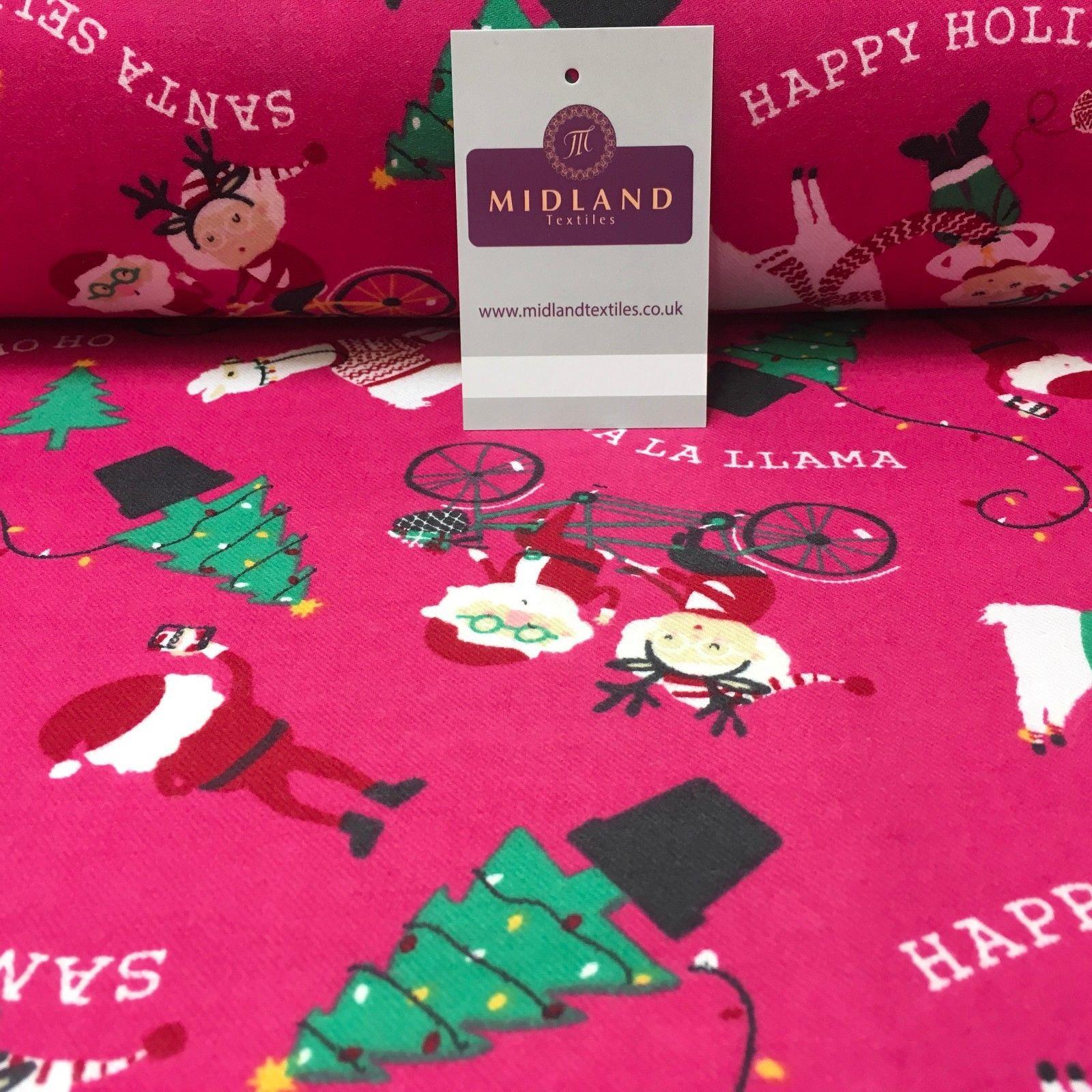 Pink Santa Cotton Wynciette Soft Brushed Flannel Fabric 56' Wide MK988-15