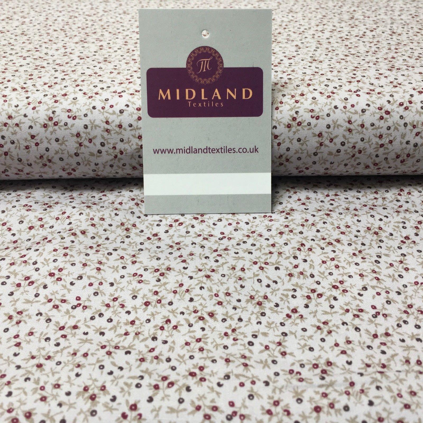 Small Floral 100% Cotton Poplin printed fabric 45' Wide M993 Mtex