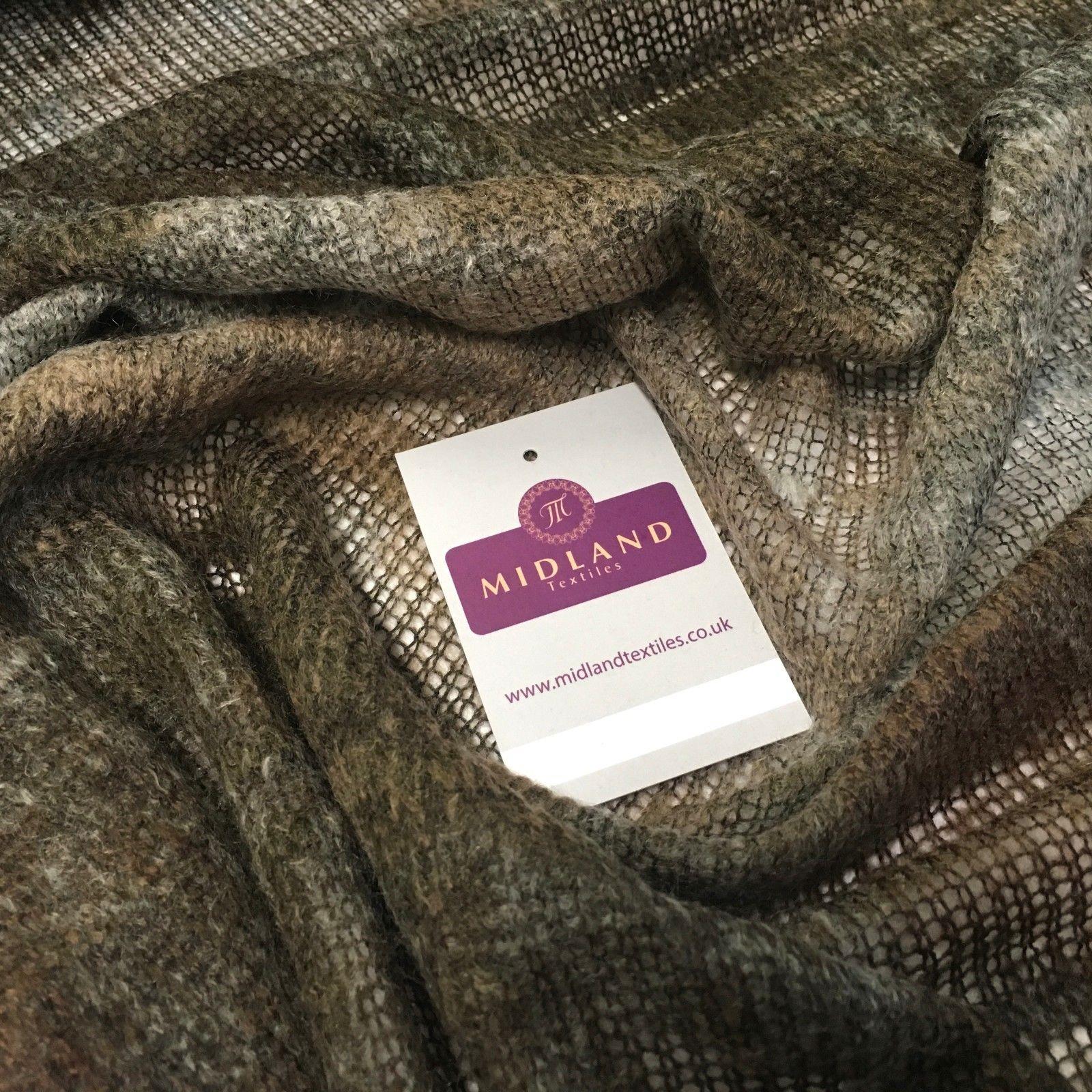 Brown Two tonal loose Boucle Knit wooly Scarf fabric 55' Wide MR996