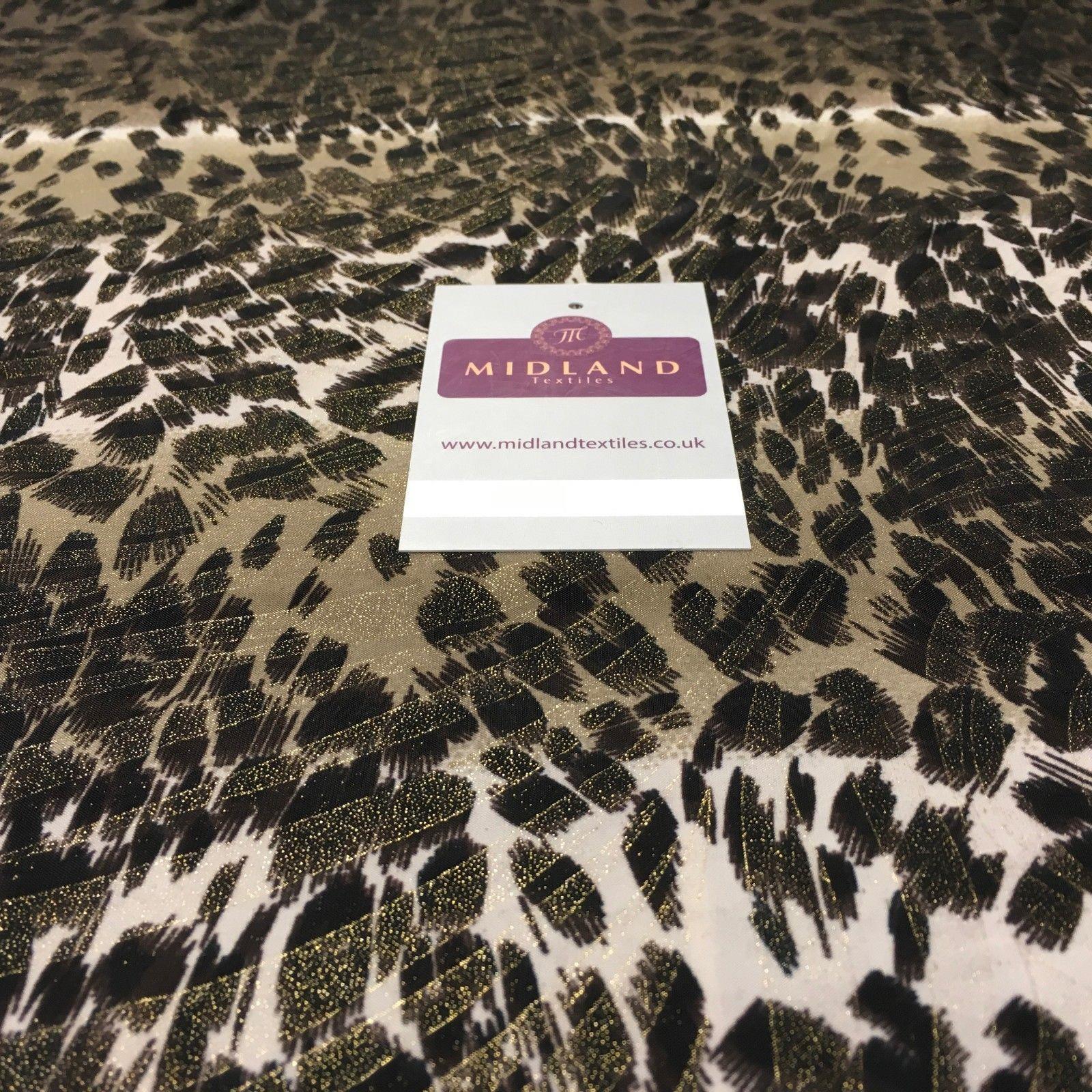 Animal Print Stretch Jersey With gold foil dress fabric 58' Wide MV1030 Mtex