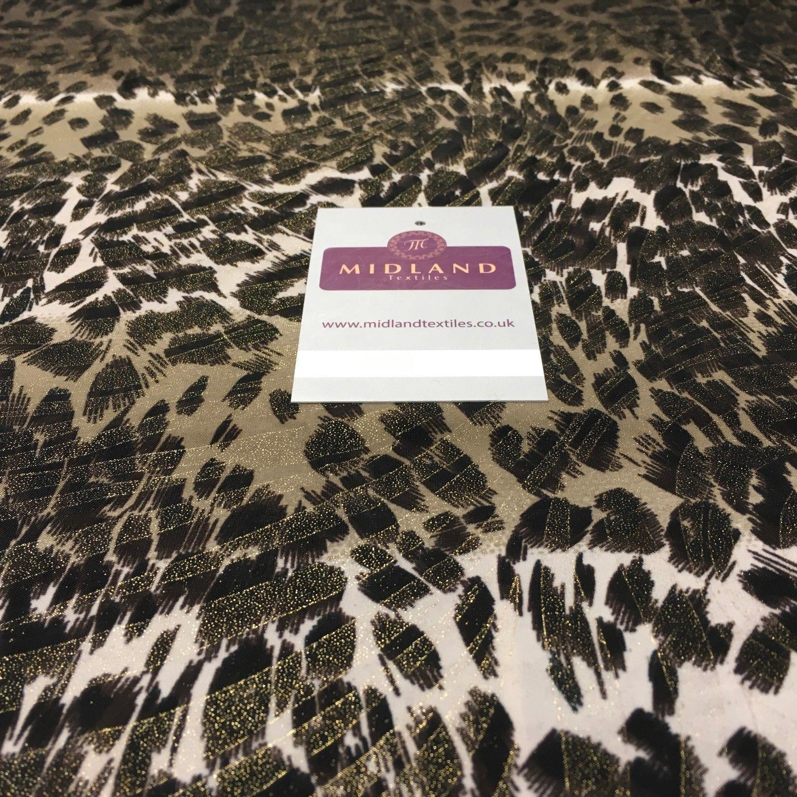 Animal Print Stretch Jersey With gold foil dress fabric 58" Wide MV1030 Mtex
