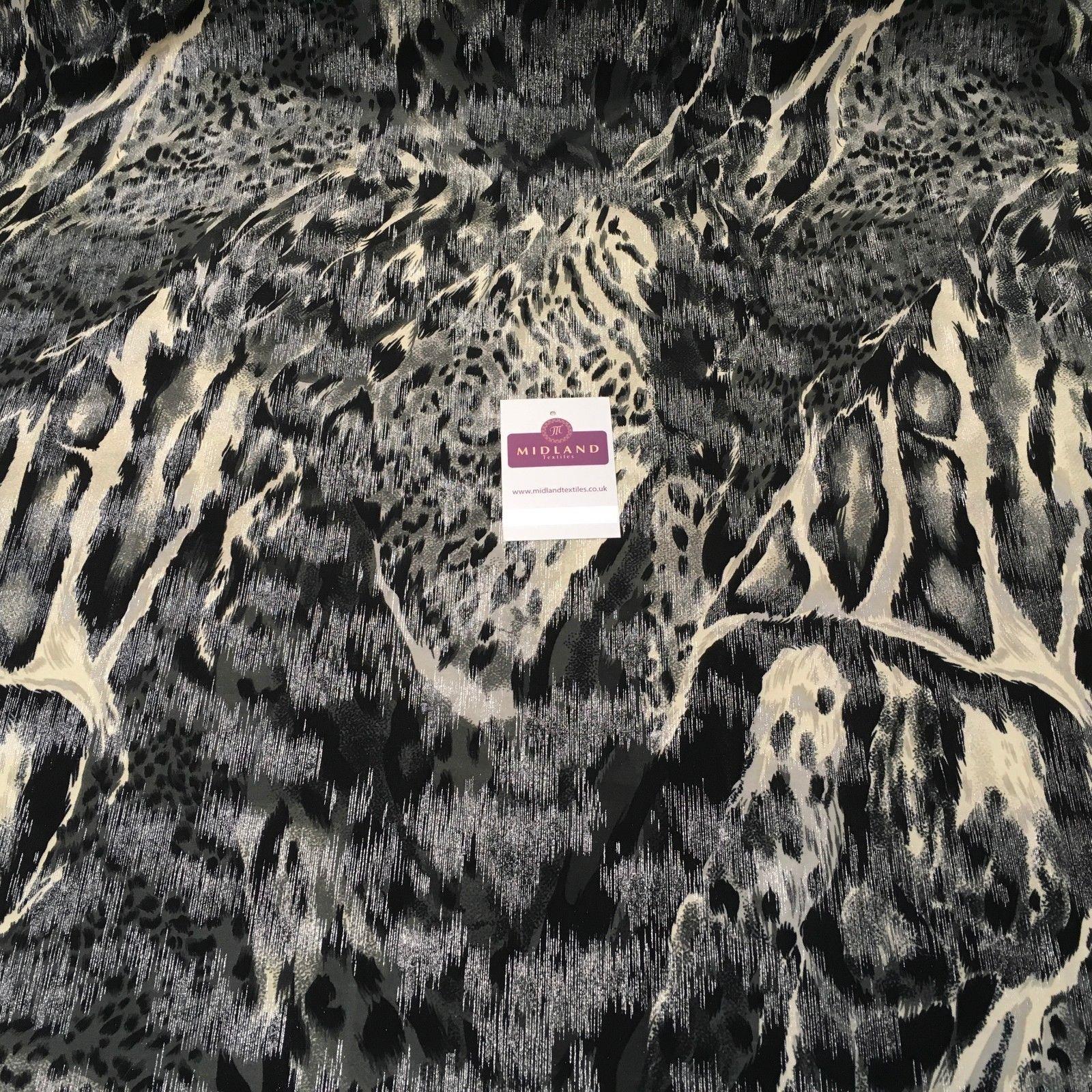 Animal Print Stretch Jersey With gold foil dress fabric 58' Wide MV1030 Mtex