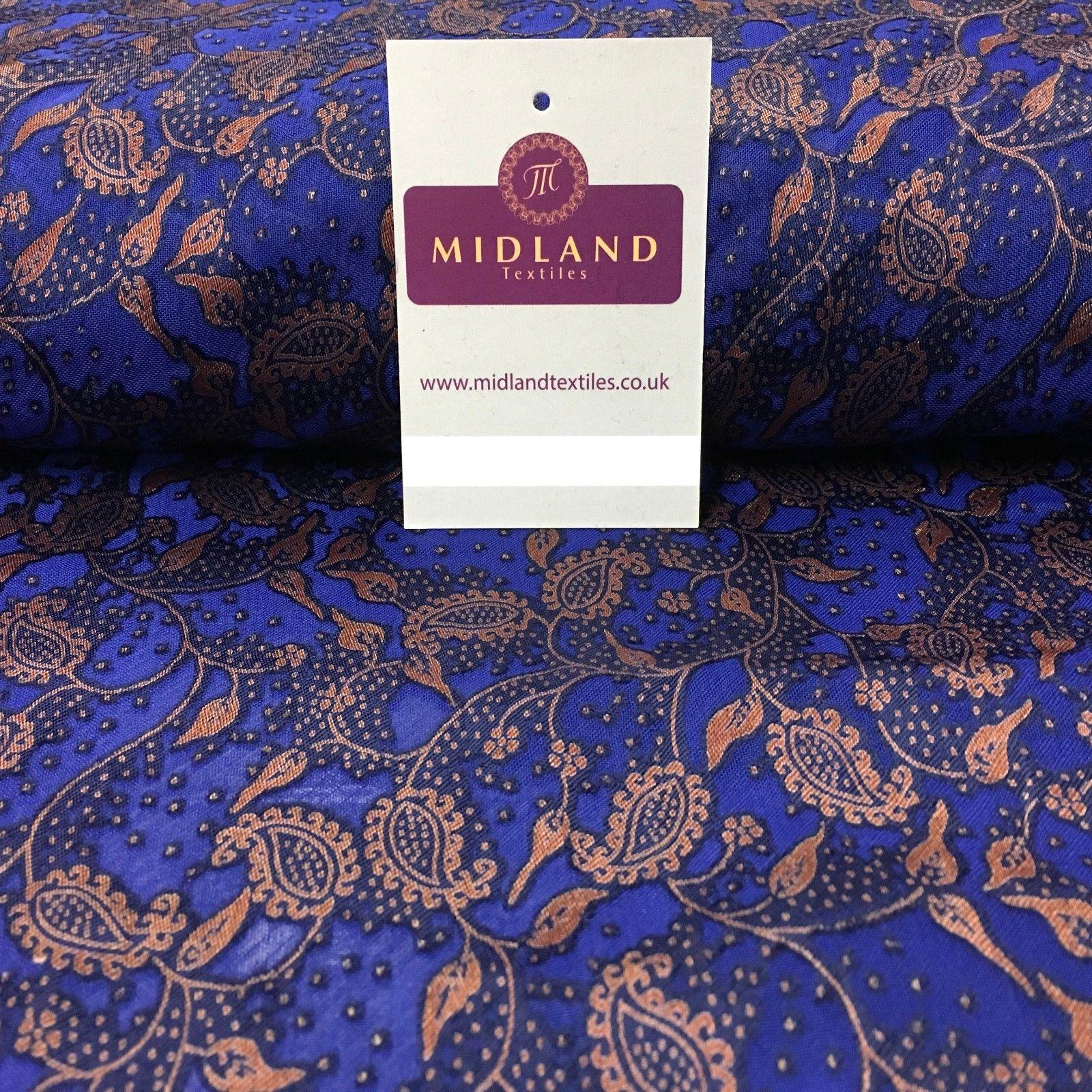 Small Paisley Burnout Devoré poly Viscose Dress Fabric 58' Wide MA1027 Mtex