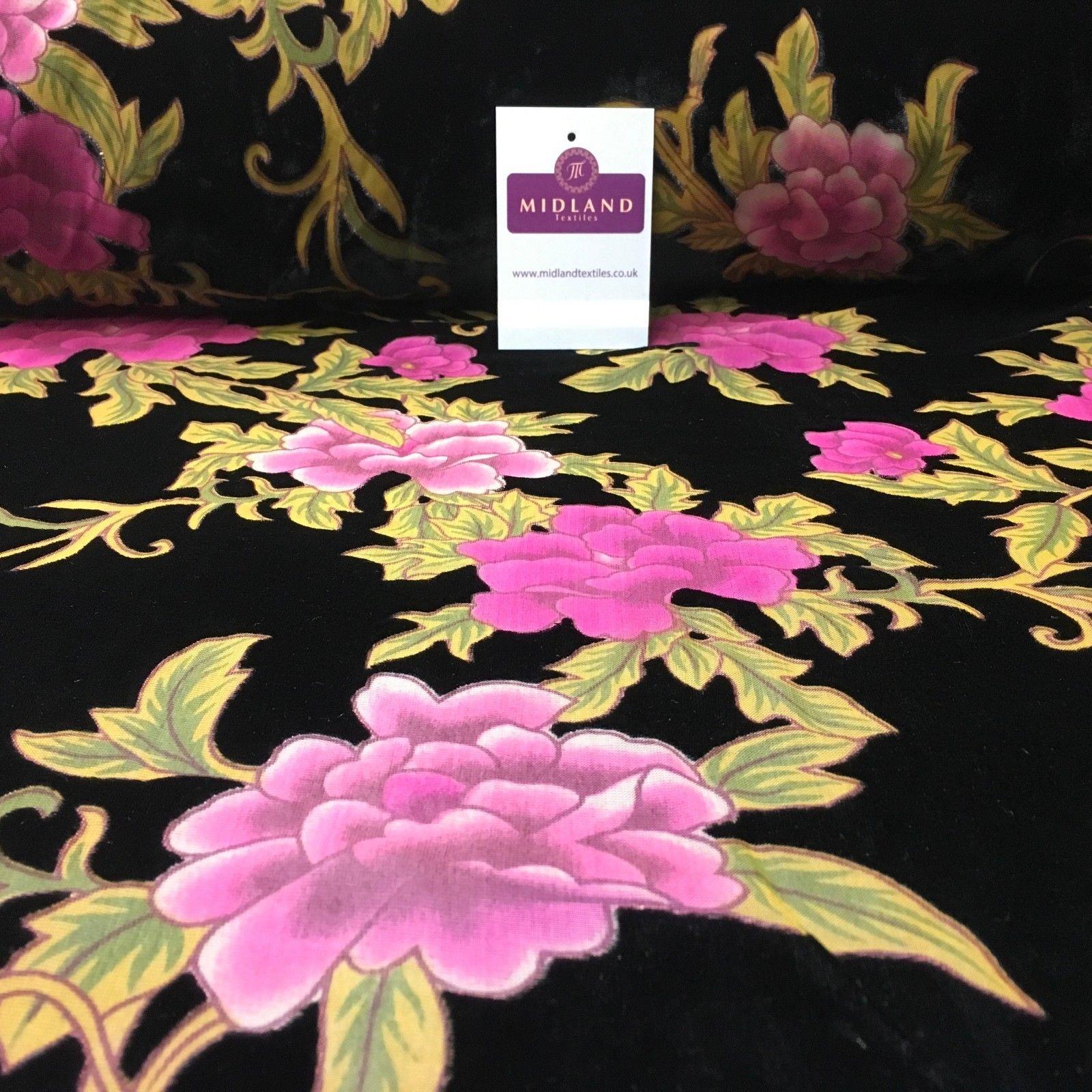 Lightweight Floral Velvet chiffon burnout Devore dress Fabric 50" Wide M999