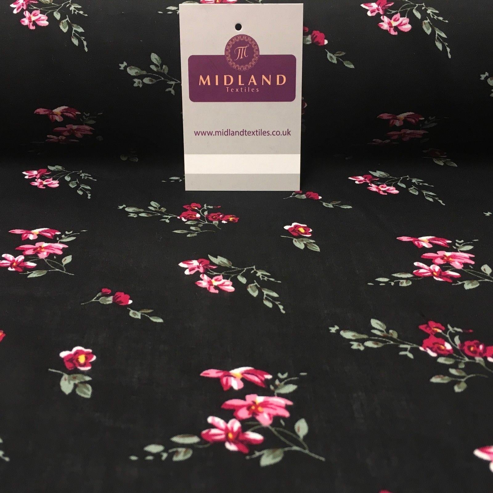 Small Floral Vintage Printed Viscose Dress Fabric 58' Wide MA1014 Mtex