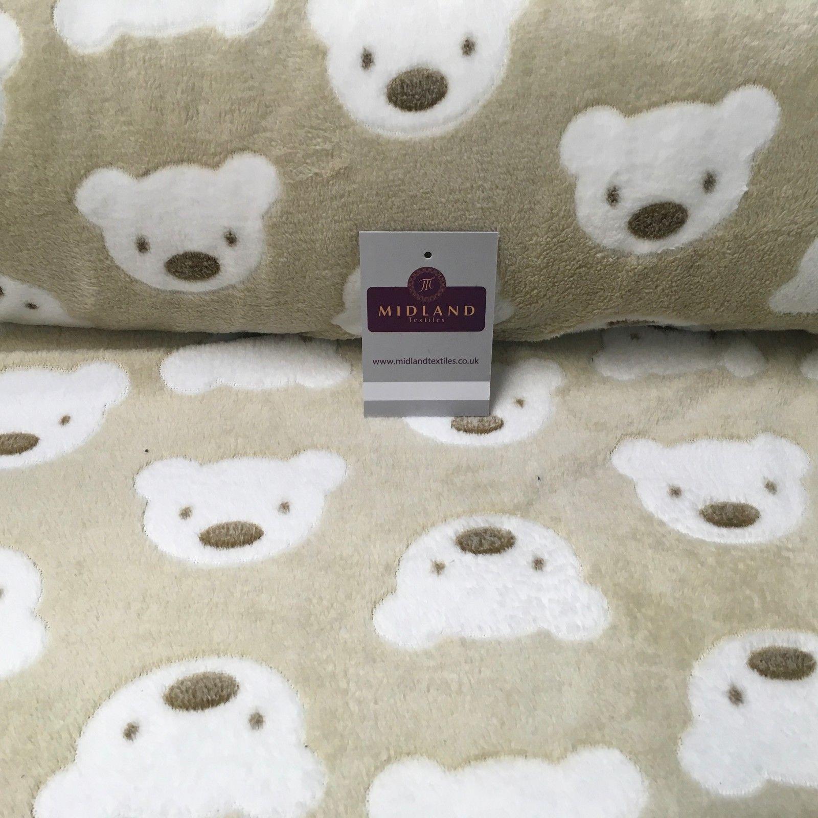 Teddy bears Soft Cuddle Fleece fabric ideal for blankets, throws 60" Wide MH1018