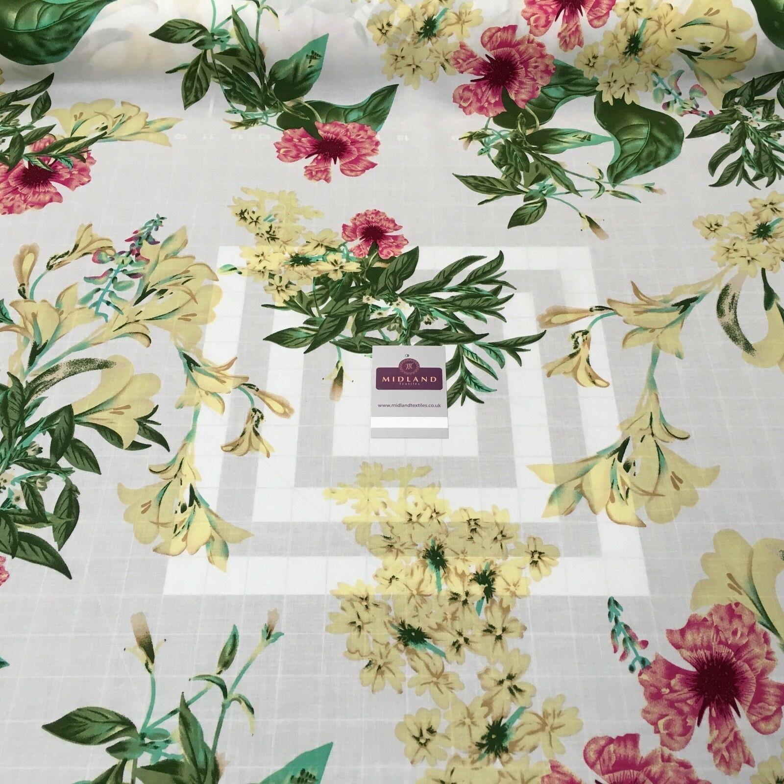 Floral Vintage Printed Viscose Dress Fabric 58' Wide MA1010 Mtex