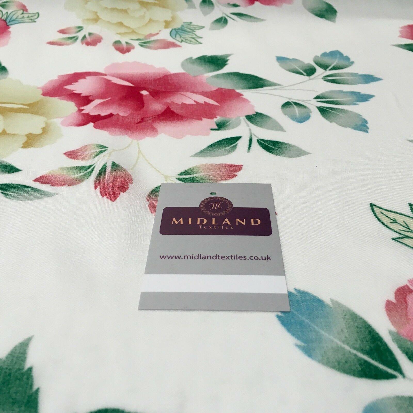 Large Floral Vintage Printed Viscose Dress Fabric 58' Wide MA1009 Mtex